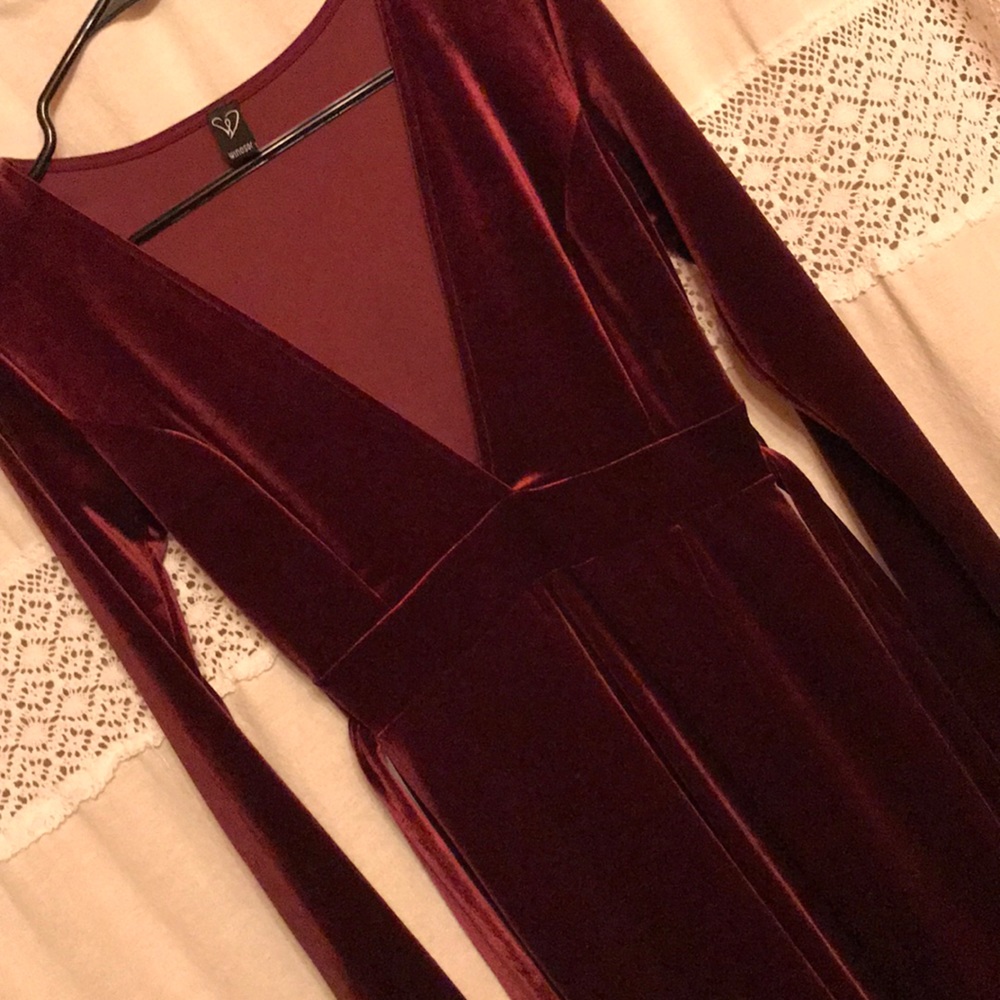 Witchy Burgundy Velvet Maxi Dress